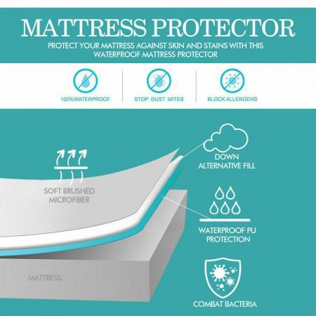 DreamZ Fully Fitted Waterproof Breathable Bamboo Mattress Protector Double Size