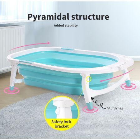 Baby Bath Tub Infant Toddlers Foldable Bathtub Folding Safety Bathing Shower GN