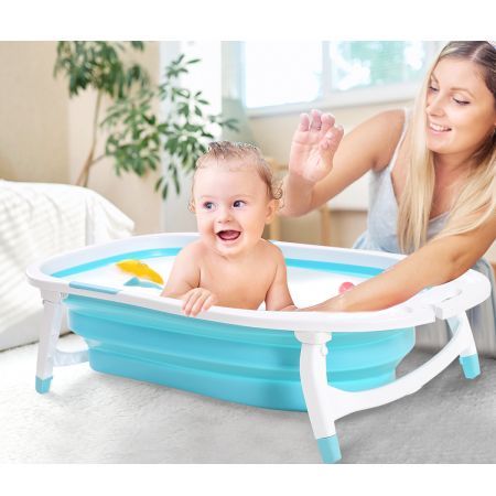 Baby Bath Tub Infant Toddlers Foldable Bathtub Folding Safety Bathing Shower GN