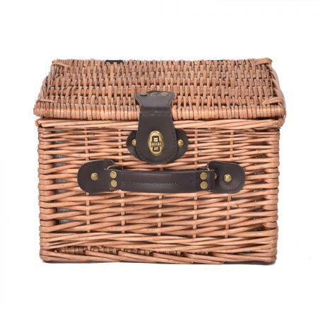 2 Person Picnic Basket Wicker Baskets Set Insulated Outdoor Blanket Gift Storage