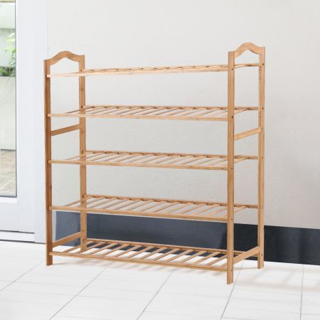 Bamboo Shoe Rack Storage Wooden