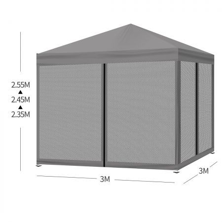 Mountview Gazebo 3x3 Marquee Pop Up Tent Outdoor Canopy Wedding Mesh Side Wall