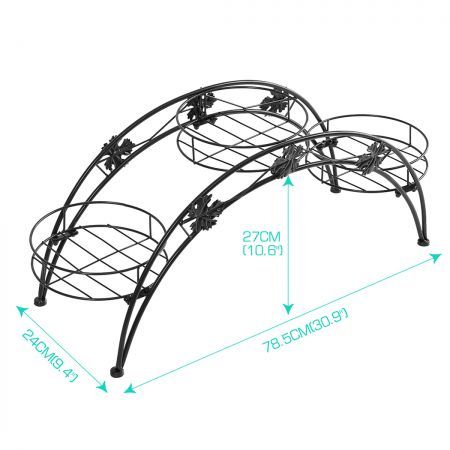 Plant Stand Outdoor Indoor Metal Black