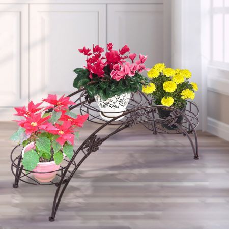 Plant Stand Outdoor Indoor Metal Bronze