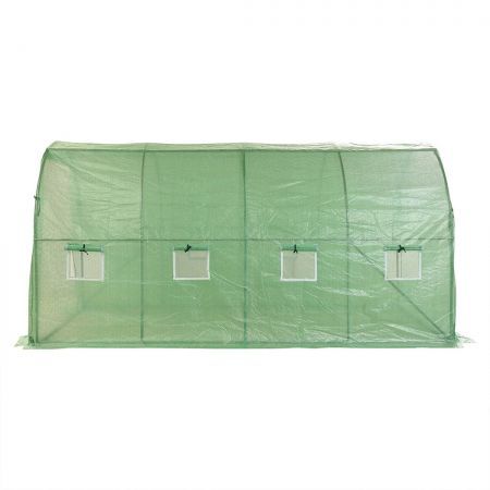 Greenhouse Plastic Film Shed Walk in Outdoor Garden Green House Tunnel Frame