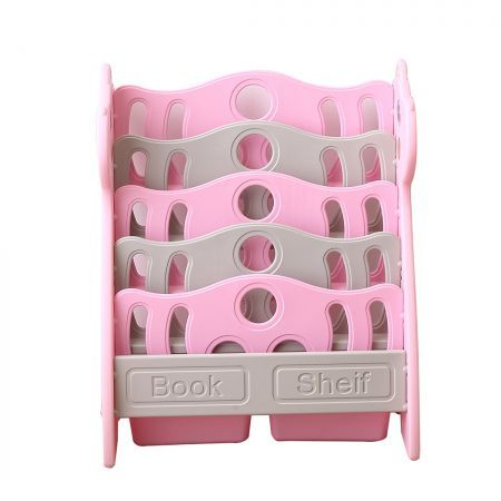 BoPeep Kids Bookshelf Bookcase Magazine Rack Organiser Shelf Children Pink