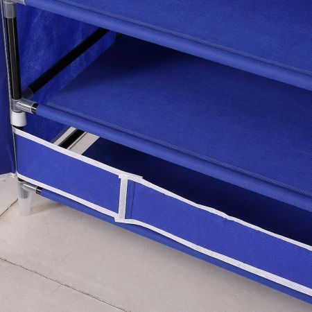 Levede 10 Tiers Shoe Rack Portable Storage Cabinet Organiser Wardrobe Blue Cover
