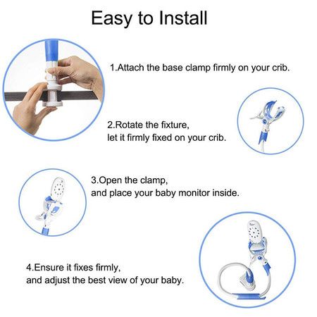 Flexible Baby Monitor Stand Bed Phone Holder Wall Mount Camera 75cm Lt.Blue