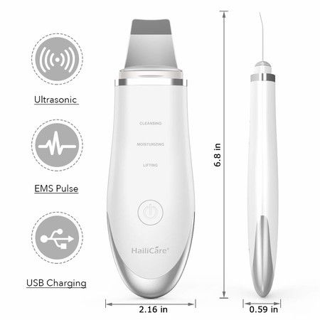 Skin Scrubber Ultrasonic Face Spatula Blackhead Remover Acne Spatula for Deep Clean