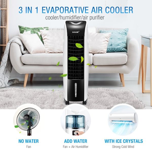 Maxkon 3 In 1 Portable Evaporative Air Cooler Purifier Remote Air Humidifier