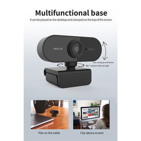 HD Webcam Desktop or Laptop,USB Web Camera Built-in Mic