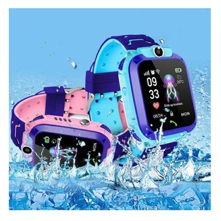 Q12B 1.44 inch Touch Screen Kids Smart Watch Front-facing Camera Safety Zone Alarm -NO PGS-blue