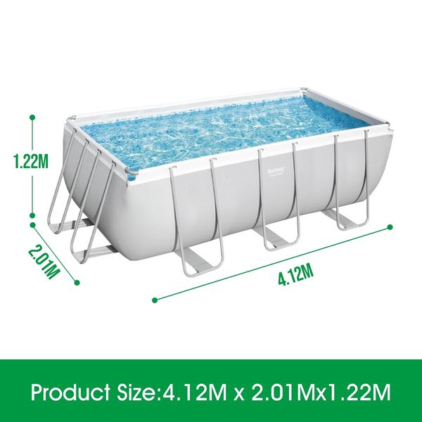 Bestway Rectangular Above Ground Swimming Pool Portable Backyard Pool with Pump