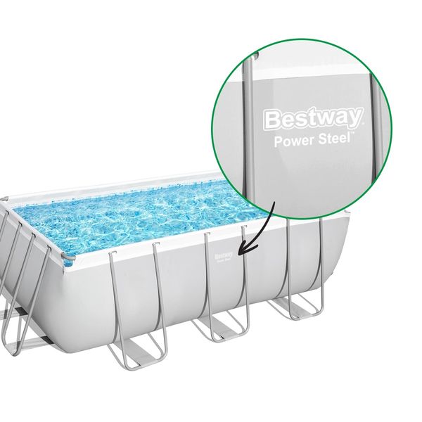 Bestway Rectangular Above Ground Swimming Pool Portable Backyard Pool with Pump