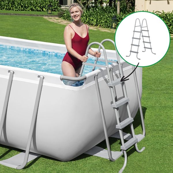 Bestway Rectangular Above Ground Swimming Pool Portable Backyard Pool with Pump