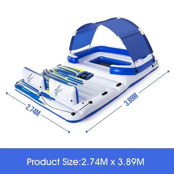 Bestway 3.89mx2.74m Inflatable Tropical Breeze 6 Person Floating Island Raft