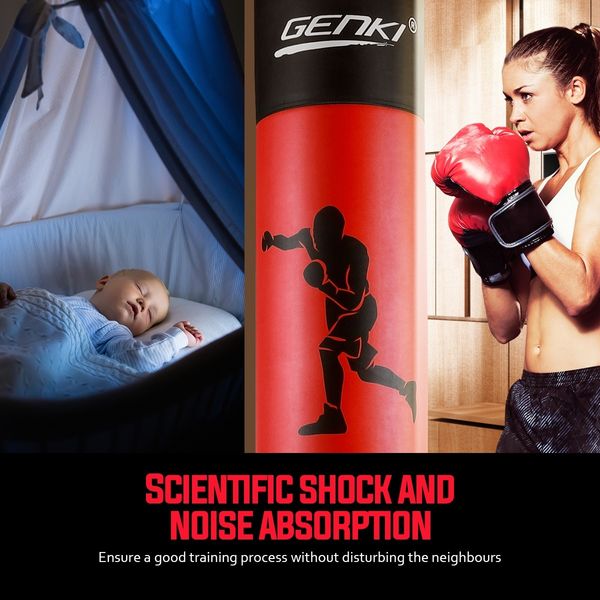 Genki Free Standing Punching Bag Boxing Stand Kicking Workout MMA UFC Training Gear Red 