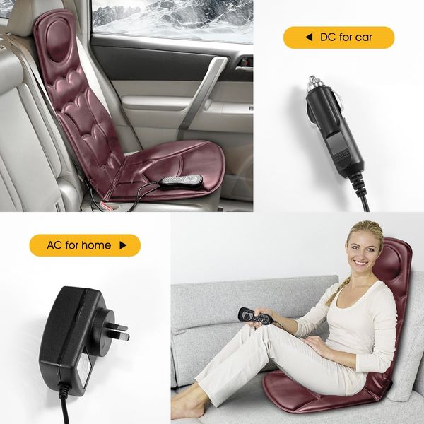 10 Motor Vibration Massage Chair Pad Cushion w/heat for Home Office Car