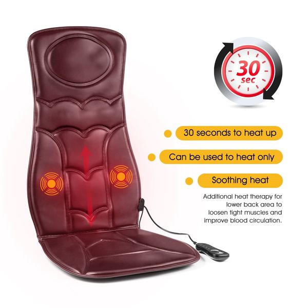 10 Motor Vibration Massage Chair Pad Cushion w/heat for Home Office Car