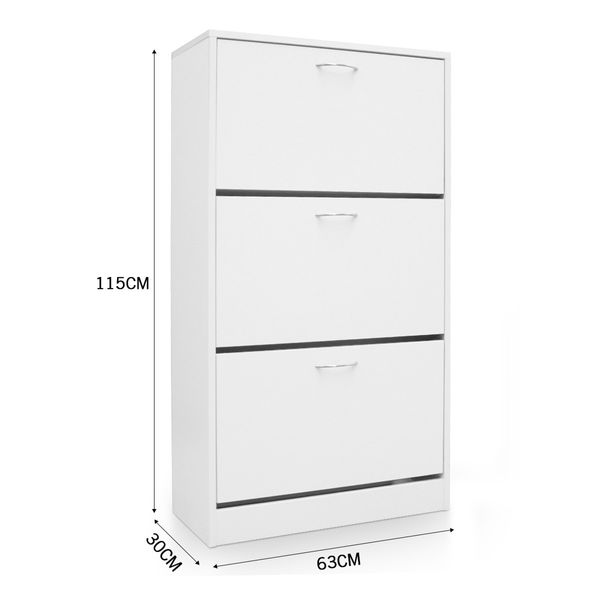 Modern 3-Drawer Shoe Cabinet Shoe Organizer Rack
