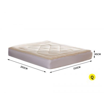 Mattress Topper 100% Wool Underlay Queen