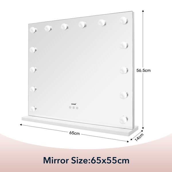 Makeup Mirror Hollywood Style 14 LED Lighted Vanity Mirror Maxkon Adjustable Brightness