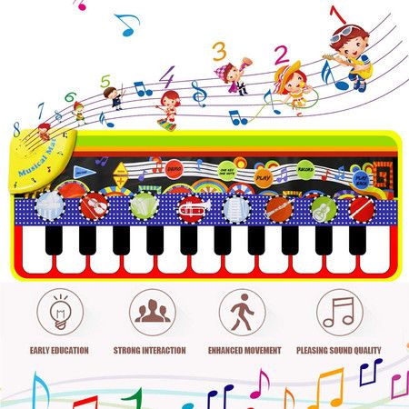 Kids Musical Mats, Music Piano Keyboard Dance Floor Mat Carpet