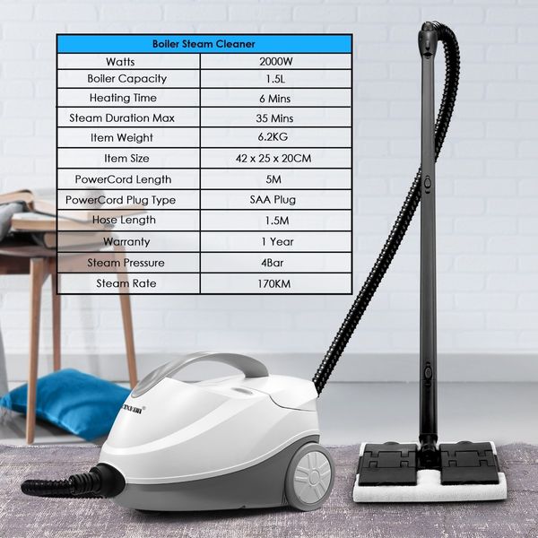 Maxkon Home High Pressure Carpet Floor Window Steam Cleaner Mop White