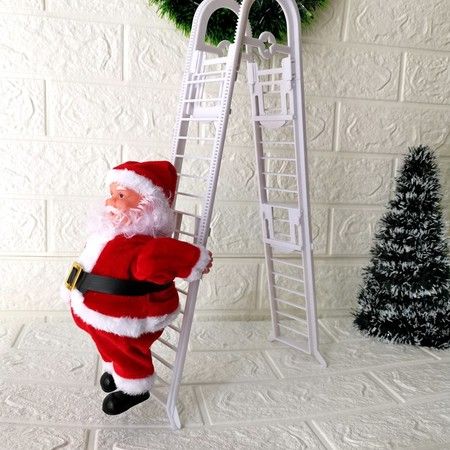 Santa Claus Climbing Ladder Electric Doll Christmas Tree Hanging Ornament