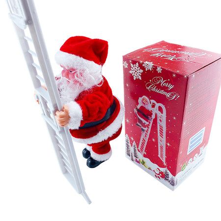 Santa Claus Climbing Ladder Electric Doll Christmas Tree Hanging Ornament