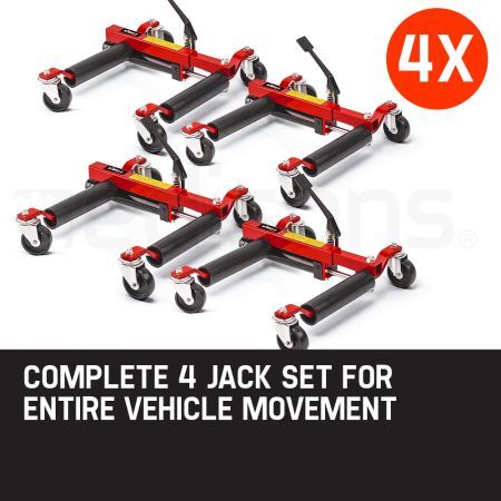 T-REX 4x 12 Inch Vehicle Positioning Jacks - Wheel Dollies Car Go Dolly Jack Skates