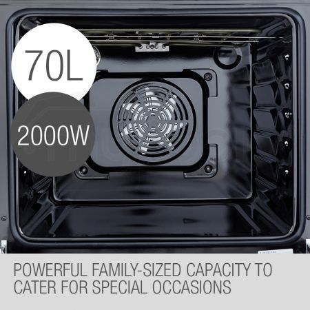 EuroChef 60cm Stainless Fan Forced Electric Wall Oven 8 Function Grill Touch Control