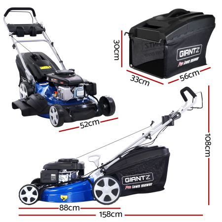 Giantz Lawn Mower Self Propelled 4 Stroke 22" 220cc Petrol Mower Grass Catch