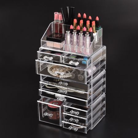 Cosmetic 7/8//9/10/11 Drawer Makeup Organizer Storage Jewellery Box Acrylic