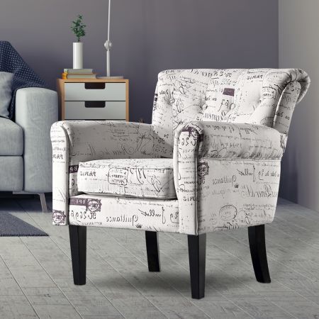 Levede Luxury Upholstered Armchair Dining Chair Single Accent Padded Fabric Sofa