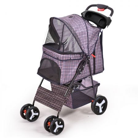 PaWz Pet Stroller 4 Wheels Dog Cat Cage Puppy Pushchair Travel Walk Carrier Pram