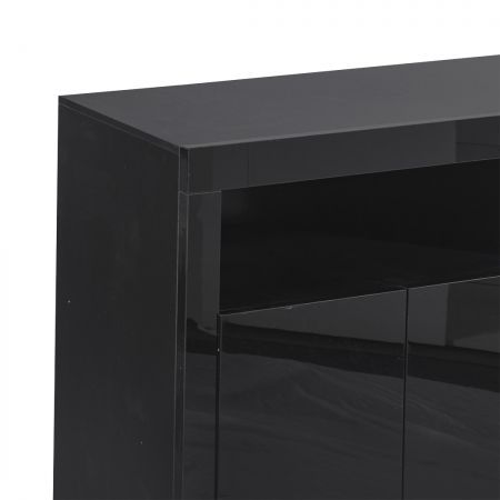 Levede Buffet Sideboard Cabinet Storage Modern High Gloss Cupboard Black