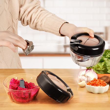 Pull Food Chopper and Manual Food Processor - Vegetable Slicer and Dicer - Hand Held