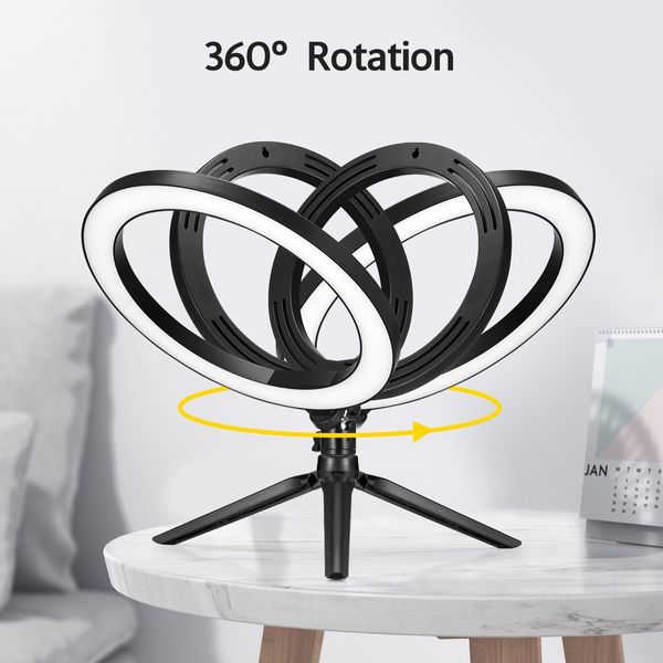 10 Inch LED Ring Light Selfie Ring Light with Desktop Stand for Live Video Photography