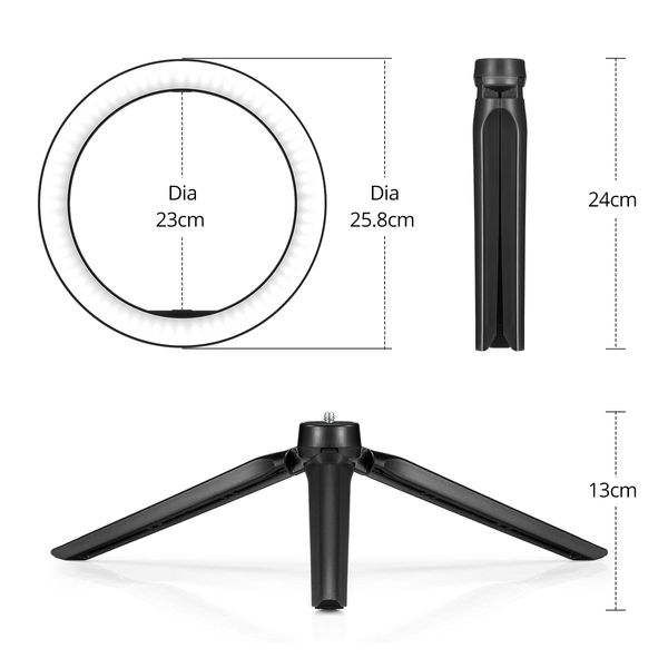 10 Inch LED Ring Light Selfie Ring Light with Desktop Stand for Live Video Photography