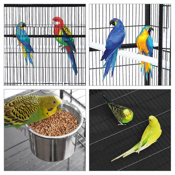 Large Bird Cage Budgie House Parrot Flight Aviary Canary Cockatiel Pet Enclosure Perches on Wheels Indoor Play Top 173cm