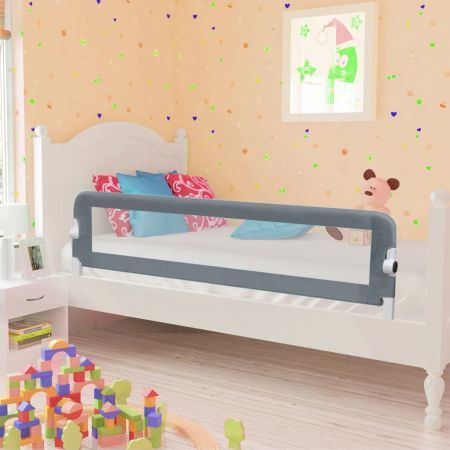 Toddler Safety Bed Rail Grey 150x42 cm Polyester