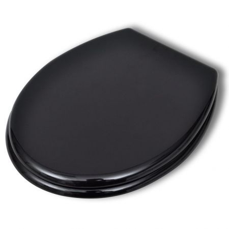 WC Toilet Seat MDF Lid Simple Design Black