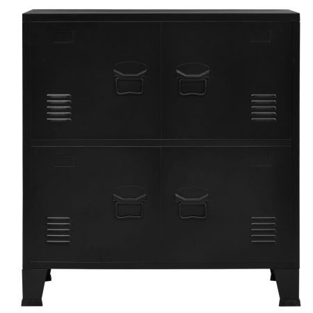 Filing Cabinet with 4 Doors Industrial Black 75x40x80 cm Steel