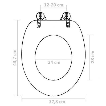 WC Toilet Seat with Lid MDF Green Water Drop Design