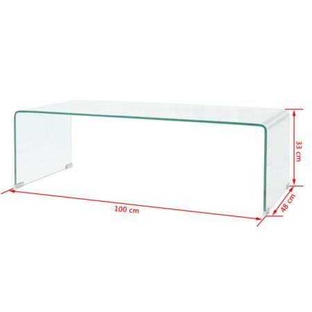 Coffee Table Tempered Glass 100x48x33 cm Clear