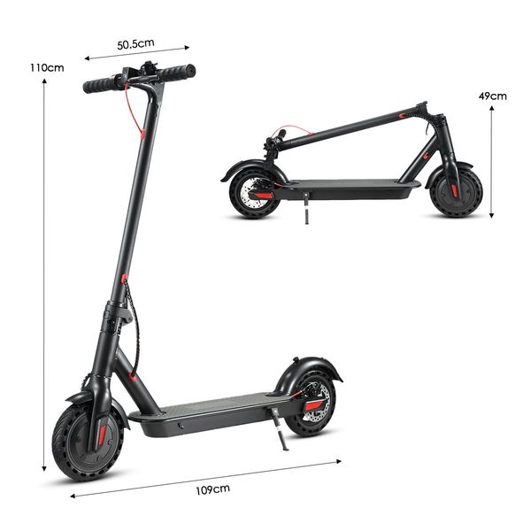 320W Folding Electric Scooter with App Control Headlight LED Display Black 