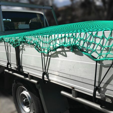 Cargo Net 1.5m x 2.2m 35mm Square Mesh Bungee Cord with Hook for Ute Trailer