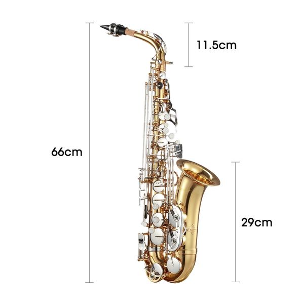 Melodic Alto Saxophone Eb Be E Flat Brass Alto Sax with Mouthpiece Case Straps