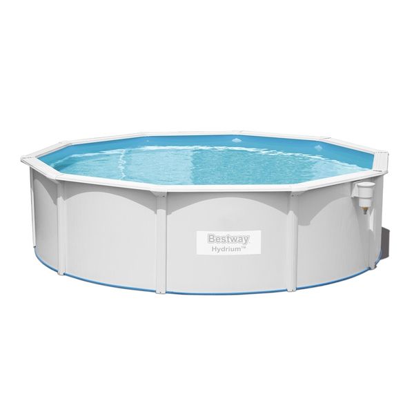 Bestway Hydrium Steel Wall Pool Round Portable Aboveground Swimming Pool Set